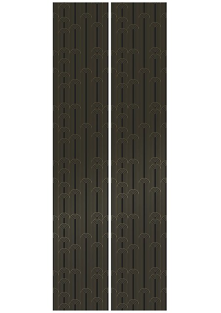KEK Amsterdam Carta da parati linee dorate 100x280cm nero / oro MW-091
