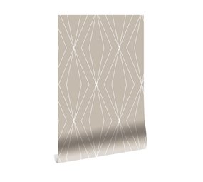 KEK Amsterdam Papier peint lignes graphiques 100x280cm sable WP-741