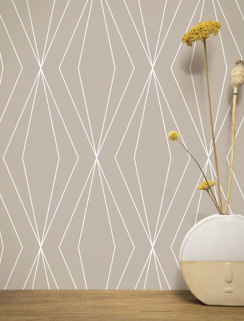 KEK Amsterdam Graphic lines wallpaper 100x280cm sand WP-741
