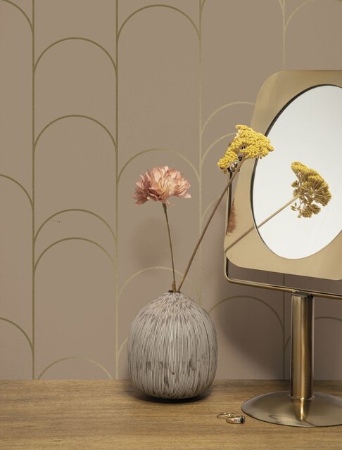 KEK Amsterdam Gyllene linjer tapet 100x280cm nude/guld MW-069