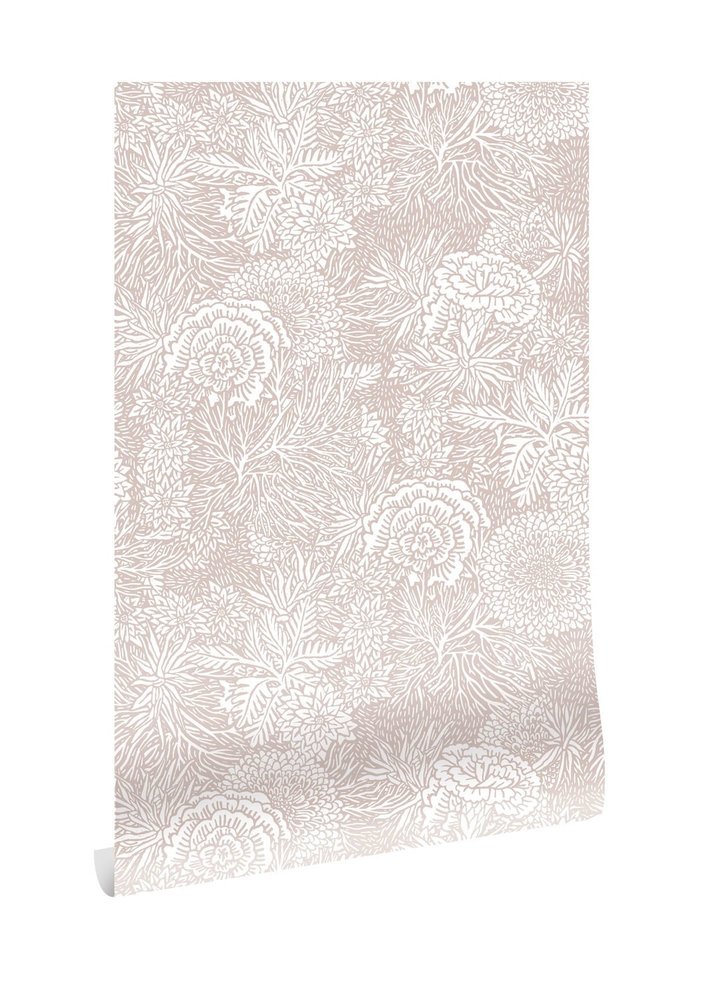 KEK Amsterdam Drawn floral wallpaper 100x280cm nude - FR-013 KEK Amsterdam Drawn floral wallpaper 100x280cm nude - FR-013