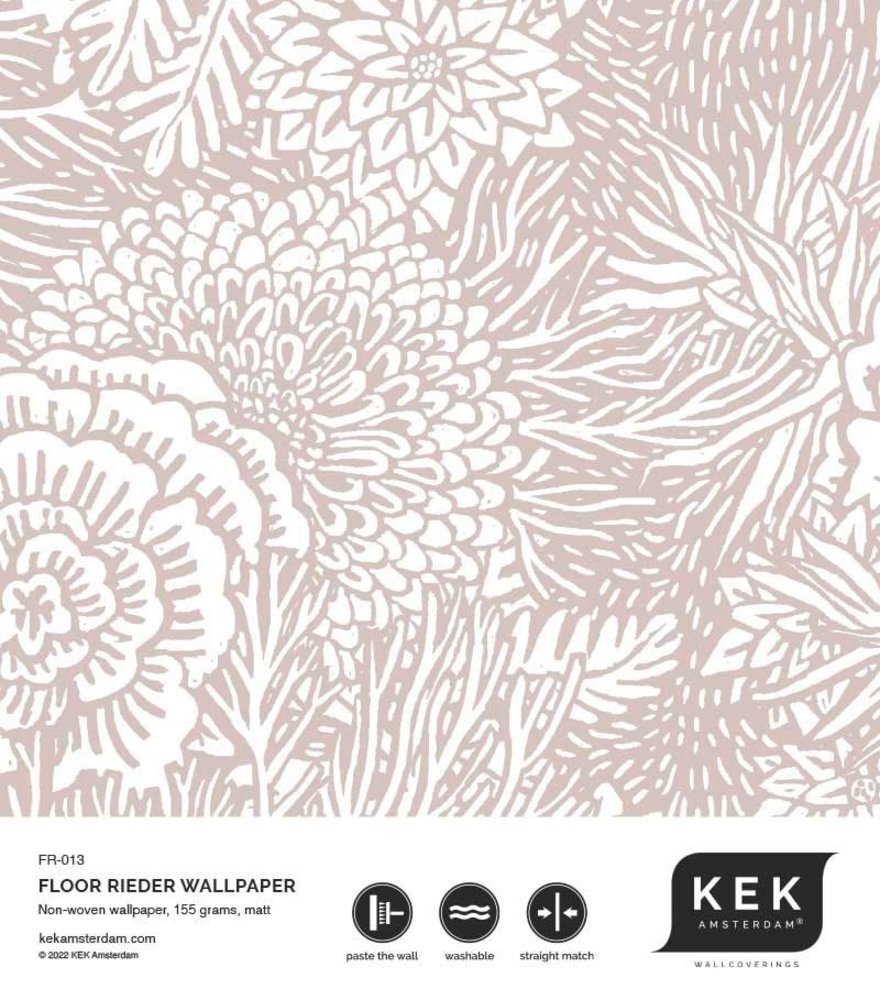 KEK Amsterdam Drawn floral wallpaper 100x280cm nude - FR-013 KEK Amsterdam Drawn floral wallpaper 100x280cm nude - FR-013