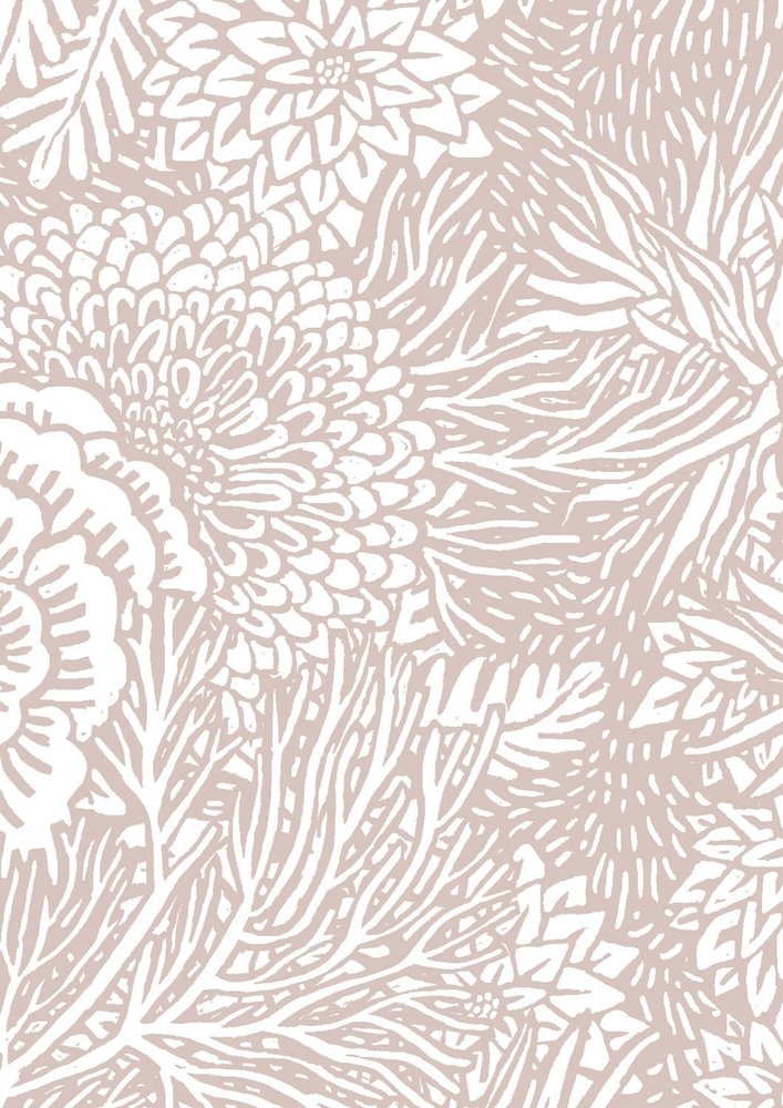 KEK Amsterdam Drawn floral wallpaper 100x280cm nude - FR-013 KEK Amsterdam Drawn floral wallpaper 100x280cm nude - FR-013