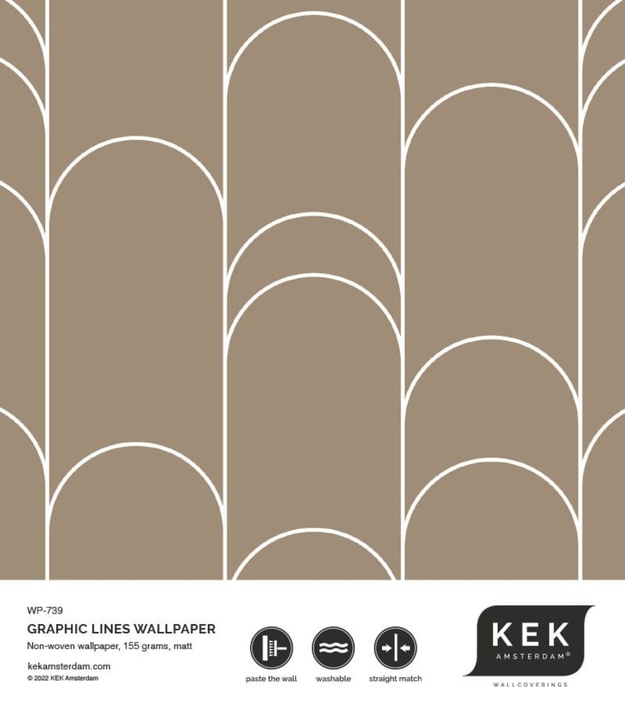 KEK Amsterdam Carta da parati con linee grafiche 100x280cm argilla WP-739 KEK Amsterdam Carta da parati con linee grafiche 100x280cm argilla WP-739