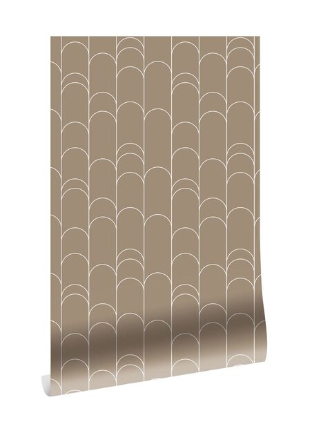 KEK Amsterdam Papier peint lignes graphiques 100x280cm argile WP-739