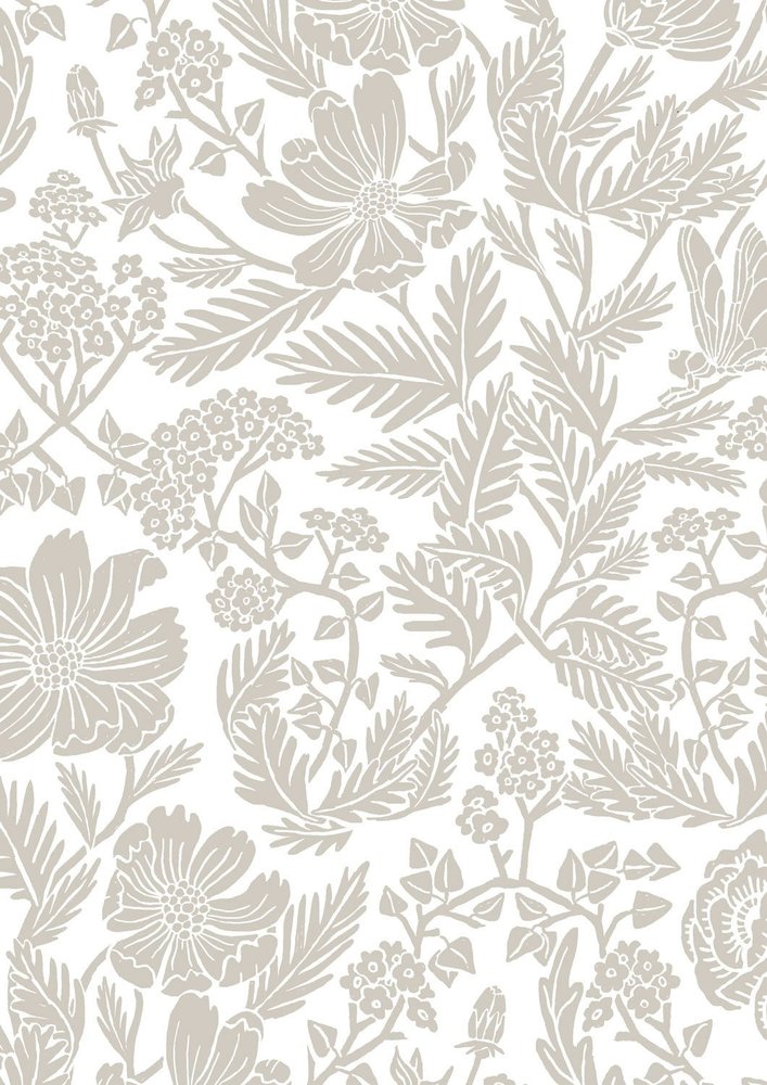 KEK Amsterdam Drawn floral wallpaper 100x280cm beige - FR-005 KEK Amsterdam Drawn floral wallpaper 100x280cm beige - FR-005