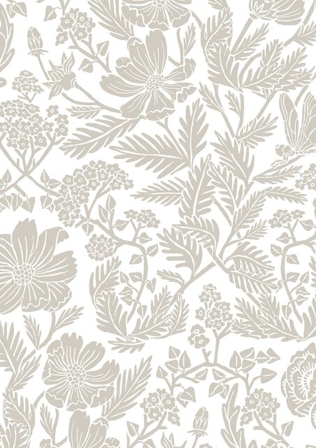 KEK Amsterdam Ritad blommig tapet 100x280cm beige - FR-005