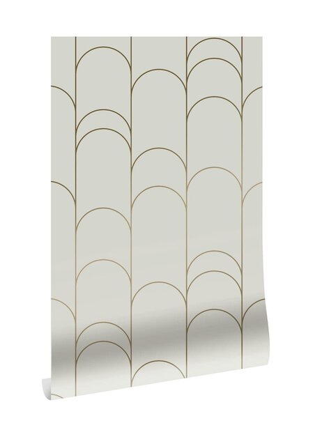 KEK Amsterdam Gyllene linjer tapet 100x280cm sand/guld MW-068