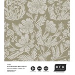 KEK Amsterdam Carta da parati floreale disegnata 100x280cm sabbia - FR-003 KEK Amsterdam Carta da parati floreale disegnata 100x280cm sabbia - FR-003