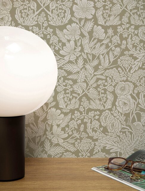 KEK Amsterdam Ritad blommig tapet 100x280cm sand - FR-003
