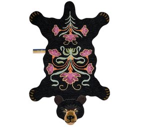 Doing Goods Tapis ours noir fleuri XL Doing Goods Tapis ours noir fleuri XL