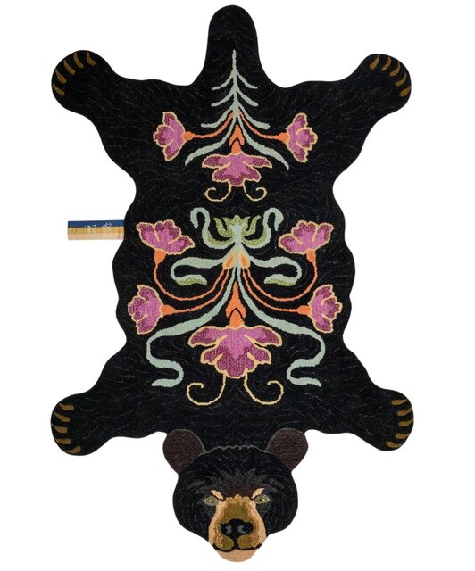 Doing Goods Tapis ours noir fleuri XL - 1.45.10.093.900.6