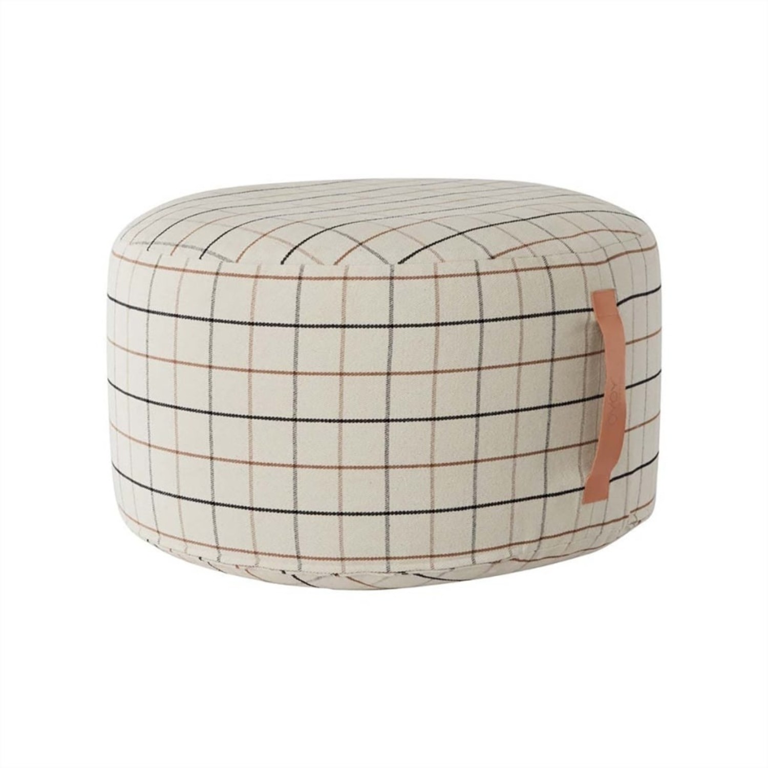 OYOY Grid pouf grande bianco sporco - LIVING AND CO.