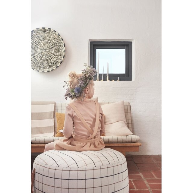 OYOY Grid poef large offwhite - L10090 OYOY Grid poef large offwhite - L10090