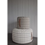 OYOY Grid poef large offwhite - L10090 OYOY Grid poef large offwhite - L10090