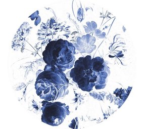 KEK Amsterdam Kongeblå blomster tapet sirkel SC-001 ø142,5 cm KEK Amsterdam Kongeblå blomster tapet sirkel SC-001 ø142,5 cm