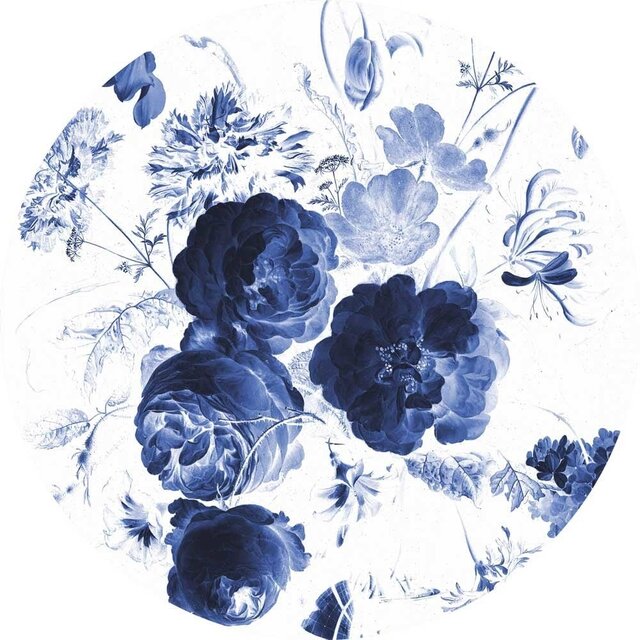 KEK Amsterdam Kungsblå blommor tapet cirkel SC-001 ø142,5 cm