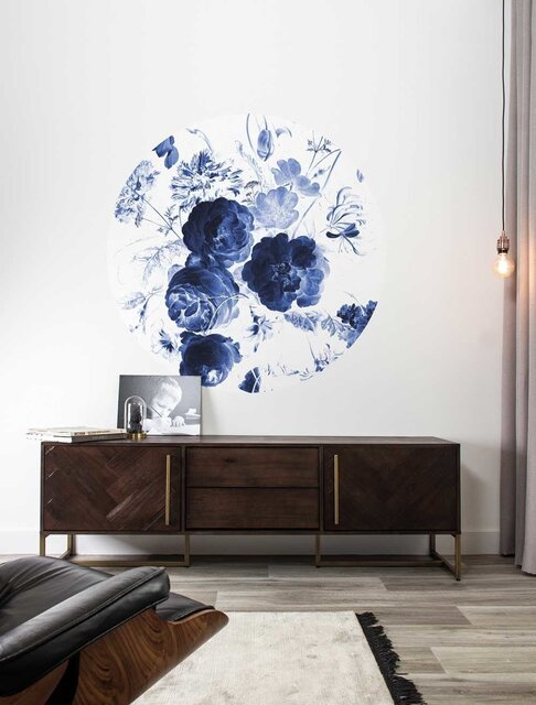 KEK Amsterdam Kungsblå blommor tapet cirkel SC-001 ø142,5 cm