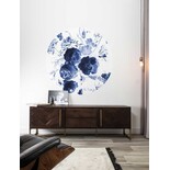 KEK Amsterdam Royal blue flowers wallpaper circle CK-001 ø190cm KEK Amsterdam Royal blue flowers wallpaper circle CK-001 ø190cm