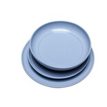 Hubsch Amare dinner plates light blue set of 12 pieces - 211714