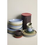 Hubsch Assiettes plates Amare bleu clair, lot de 12 pièces - 211714