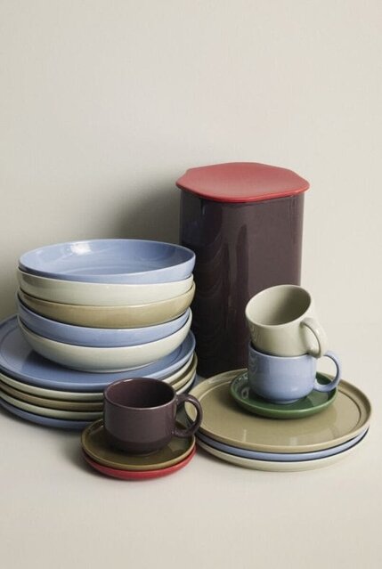 Hubsch Amare Speiseteller, hellblau, 12-teiliges Set - 211714