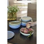 Hubsch Assiettes plates Amare bleu clair, lot de 12 pièces - 211714