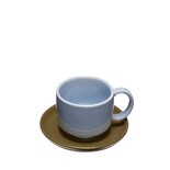 Hubsch Juego de taza y plato Amare azul/oliva de 4 piezas - 211705 Hubsch Juego de taza y plato Amare azul/oliva de 4 piezas - 211705