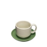Hubsch Amare cup and saucer sand/green set of 4 pieces - 211706 Hubsch Amare cup and saucer sand/green set of 4 pieces - 211706