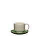 Hubsch Amare cup and saucer sand/green set of 4 pieces - 211706 Hubsch Amare cup and saucer sand/green set of 4 pieces - 211706