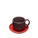 Hubsch Amare cup and saucer burgundy/red set of 4 pieces - 211707 Hubsch Amare cup and saucer burgundy/red set of 4 pieces - 211707