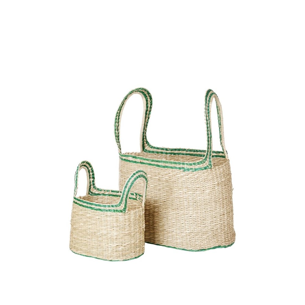 Broste Copenhagen Cestas Lykke verde set de 2 piezas - 14420254