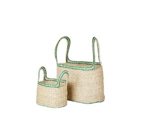 Broste Copenhagen Lykke baskets green set of 2 pieces Broste Copenhagen Lykke baskets green set of 2 pieces