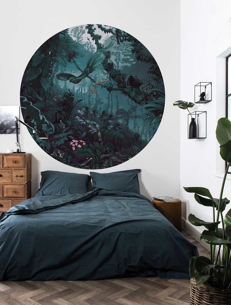 KEK Amsterdam Papel pintado círculo paisajes tropicales SC-087 - ø 142,5 cm