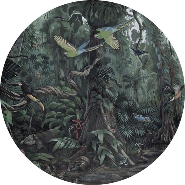 KEK Amsterdam Carta da parati circolare con paesaggi tropicali CK-072 - ø190cm