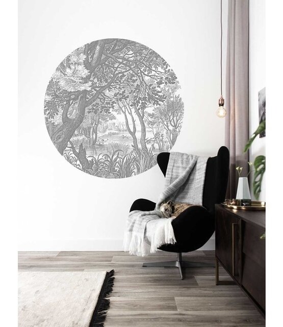 KEK Amsterdam Engraved landscapes wallpaper circle SC-044 - ø142.5cm