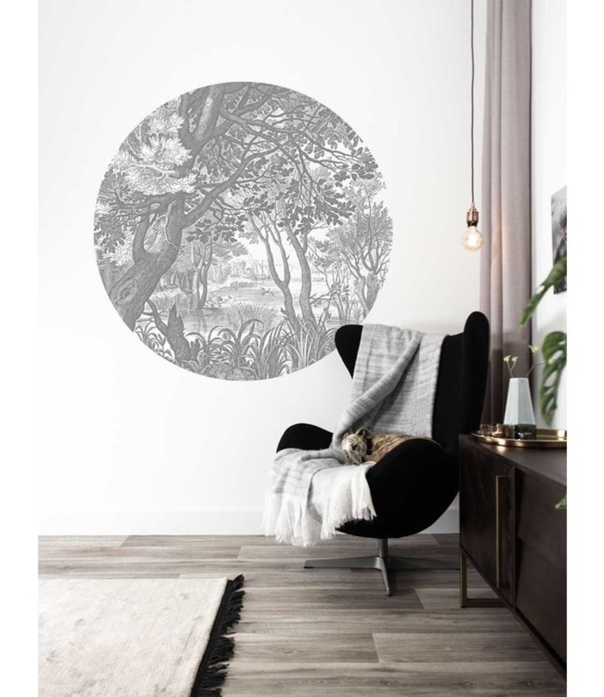 KEK Amsterdam Papier peint cercle de paysages gravés CK-044 - ø190cm