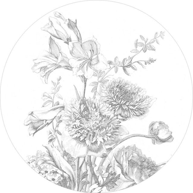 KEK Amsterdam Engraved flowers behangcirkel SC-061 - ø142,5cm