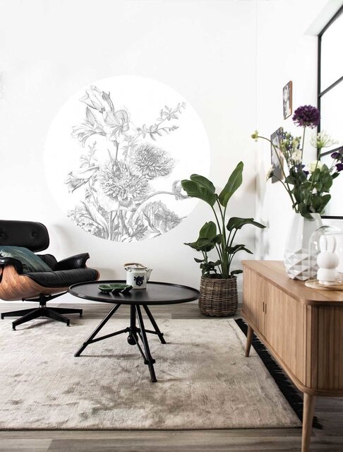 KEK Amsterdam Engraved flowers behangcirkel SC-061 - ø142,5cm