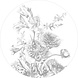 KEK Amsterdam Engraved flowers cirkelbehang CK-061 - ø190cm KEK Amsterdam Engraved flowers cirkelbehang CK-061 - ø190cm