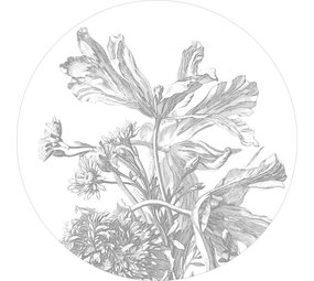 KEK Amsterdam Indgraveret blomster tapet cirkel SC-060 - ø142,5cm