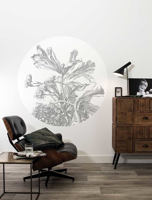 KEK Amsterdam Graverad blomtapet cirkel SC-060 - ø142,5cm