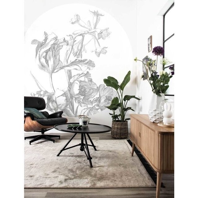 KEK Amsterdam Graverad blomtapet cirkel SC-059 - ø142,5cm