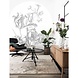 KEK Amsterdam Engraved flowers cirkelbehang CK-059 - ø190cm KEK Amsterdam Engraved flowers cirkelbehang CK-059 - ø190cm