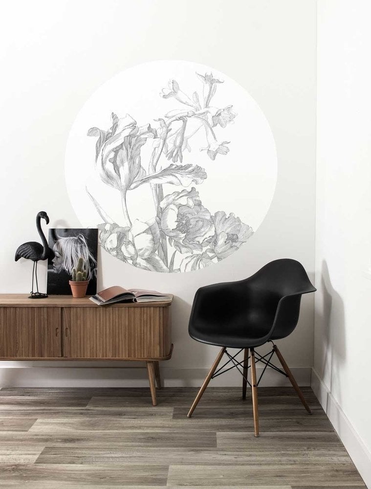 KEK Amsterdam Engraved flowers cirkelbehang CK-059 - ø190cm