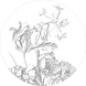 KEK Amsterdam Engraved flowers behangcirkel BC-059 - ø237,5cm KEK Amsterdam Engraved flowers behangcirkel BC-059 - ø237,5cm