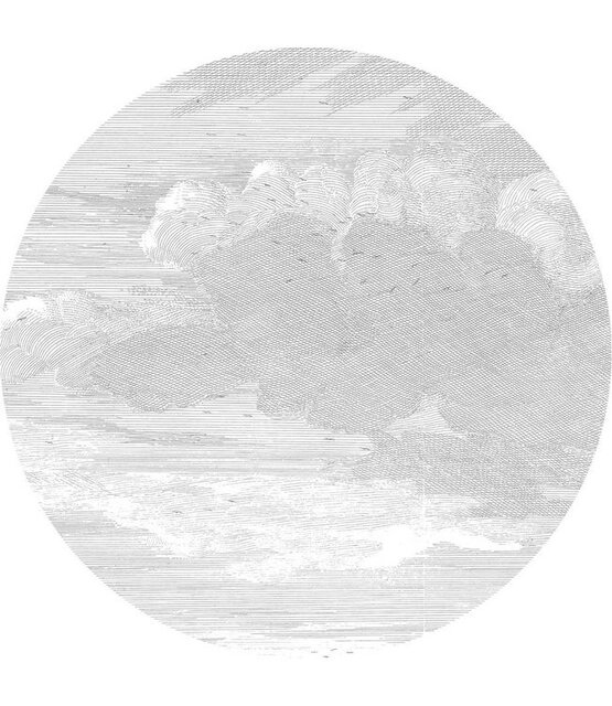 KEK Amsterdam Graverad moln tapet cirkel SC-057 - ø142,5cm