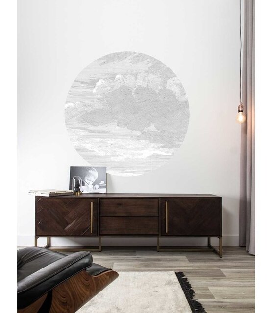 KEK Amsterdam Graverad moln cirkel tapet CK-057 - ø190cm -