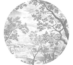 KEK Amsterdam Engraved landscapes circle wallpaper CK-046 - ø190cm KEK Amsterdam Engraved landscapes circle wallpaper CK-046 - ø190cm