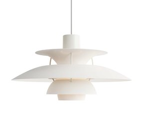 Louis Poulsen PH 5 hanglamp monochrome wit Louis Poulsen PH 5 hanglamp monochrome wit